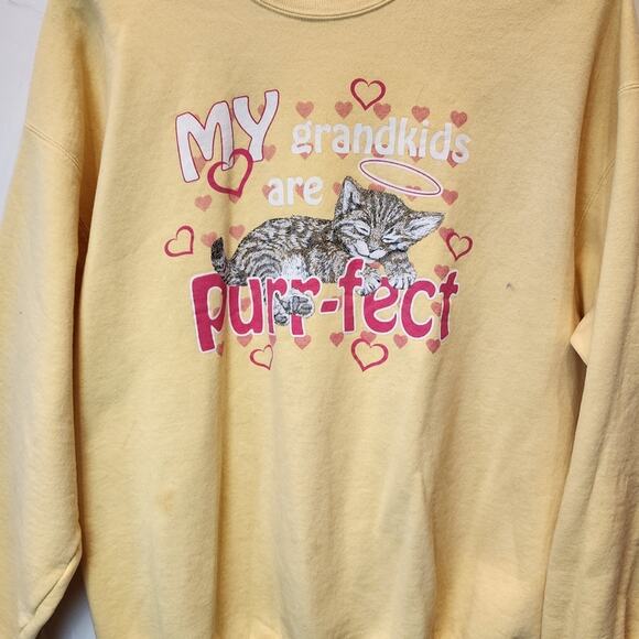 Grandma Sweatshirt Grandkids & Kittens Funny Gift Crew Neck Long Sleeve Size L - Picture 3 of 6